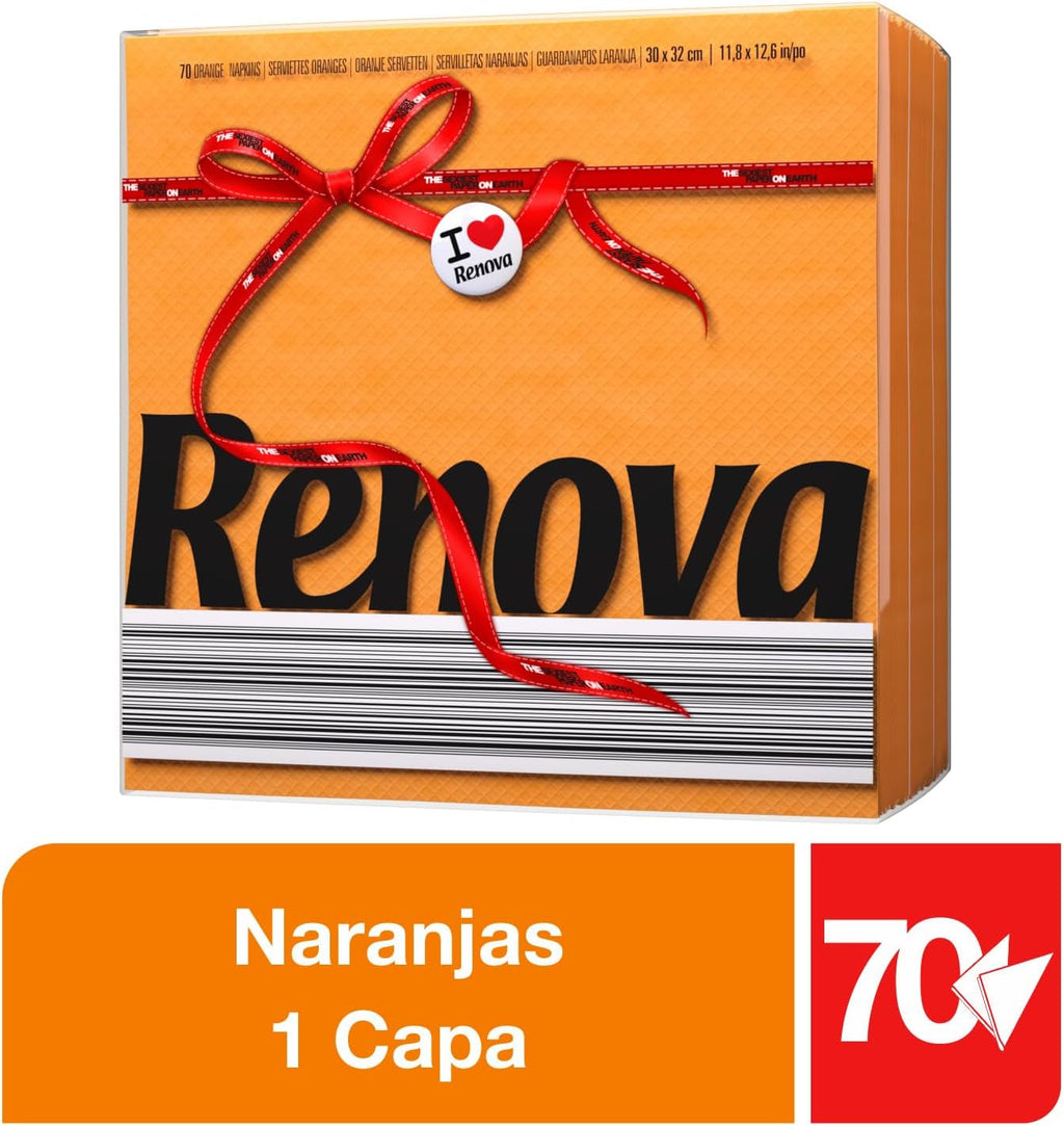 Șervețele de hârtie Renova, Red Label Orange - 70 de șervețele
