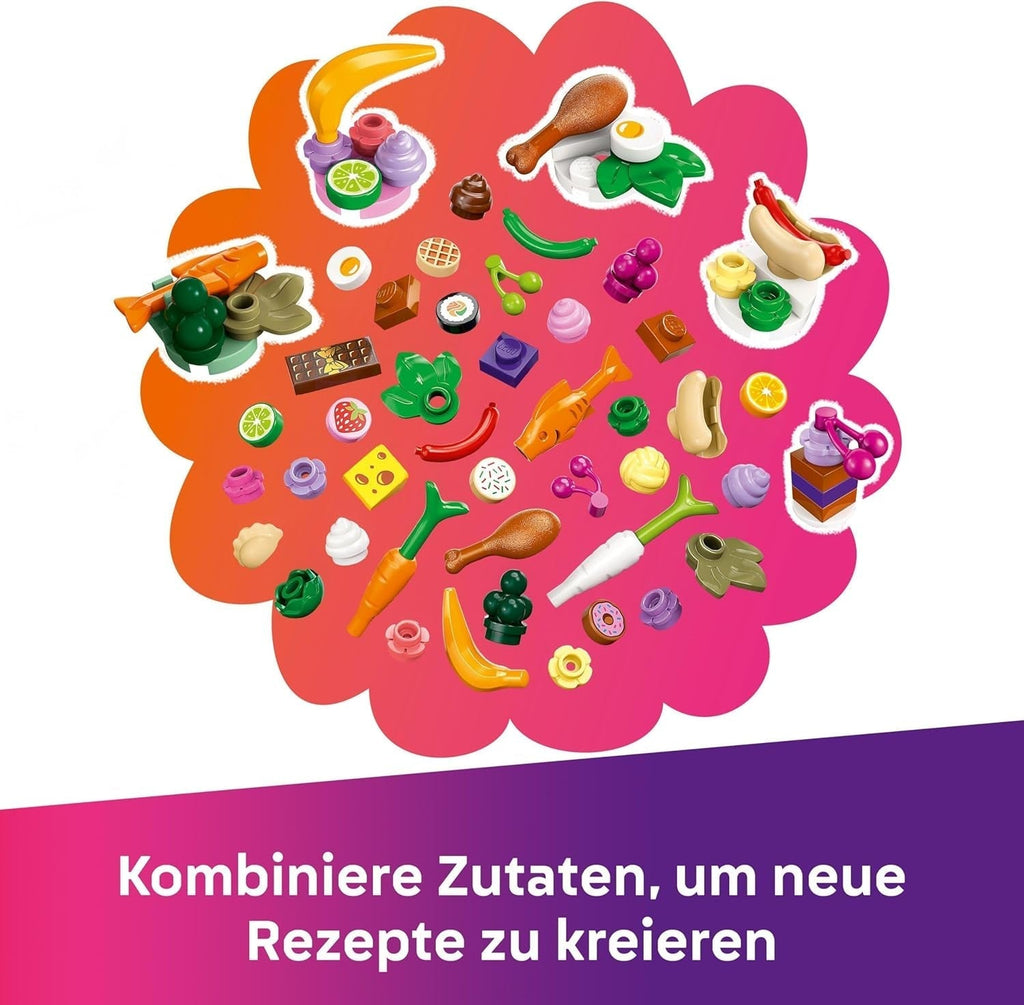 Restaurant și școală de gătit LEGO Friends, set de joacă de rol, jucărie educativă pentru copii de la 8 ani, promovează dezvoltarea socială, cadou de ziua de naștere sau de Crăciun pentru fete 42655 Seturi de constructie Besuche den LEGO-Store