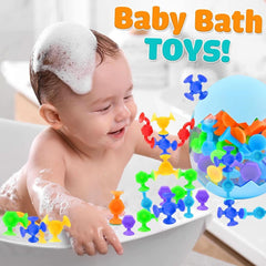 48 Pieces 3 Years Old Montessori Bath Toy Silicone Building Blocks Mother and Baby Naty Shop