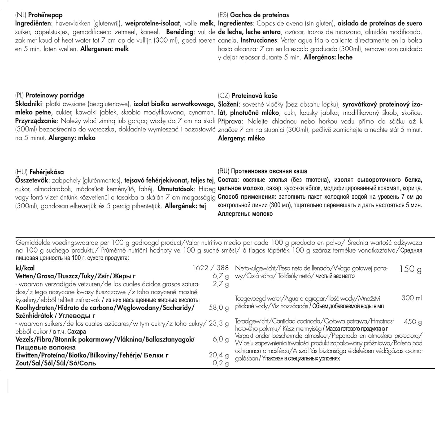 Trek'n Eat Protein Porridge – High Protein Breakfast for the Outdoors | Freeze-dried table for camping, hiking and expeditions | Filling, quick to prepare, ideal for traveling