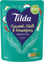Tilda Basmati Steamed Rice with Coconut, Chili and Lemongrass - Pack of 6 (6 x 250g)