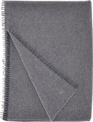 Must Relax Blanket - Wool blanket - High quality pure new wool plaid with fringes - 130X190 Cm - 310 Rose - From "Zoeppritz since 1828" Beds and Blankets 'zoeppritz since 1828' 940 Medium gray Mel. 130X190cm