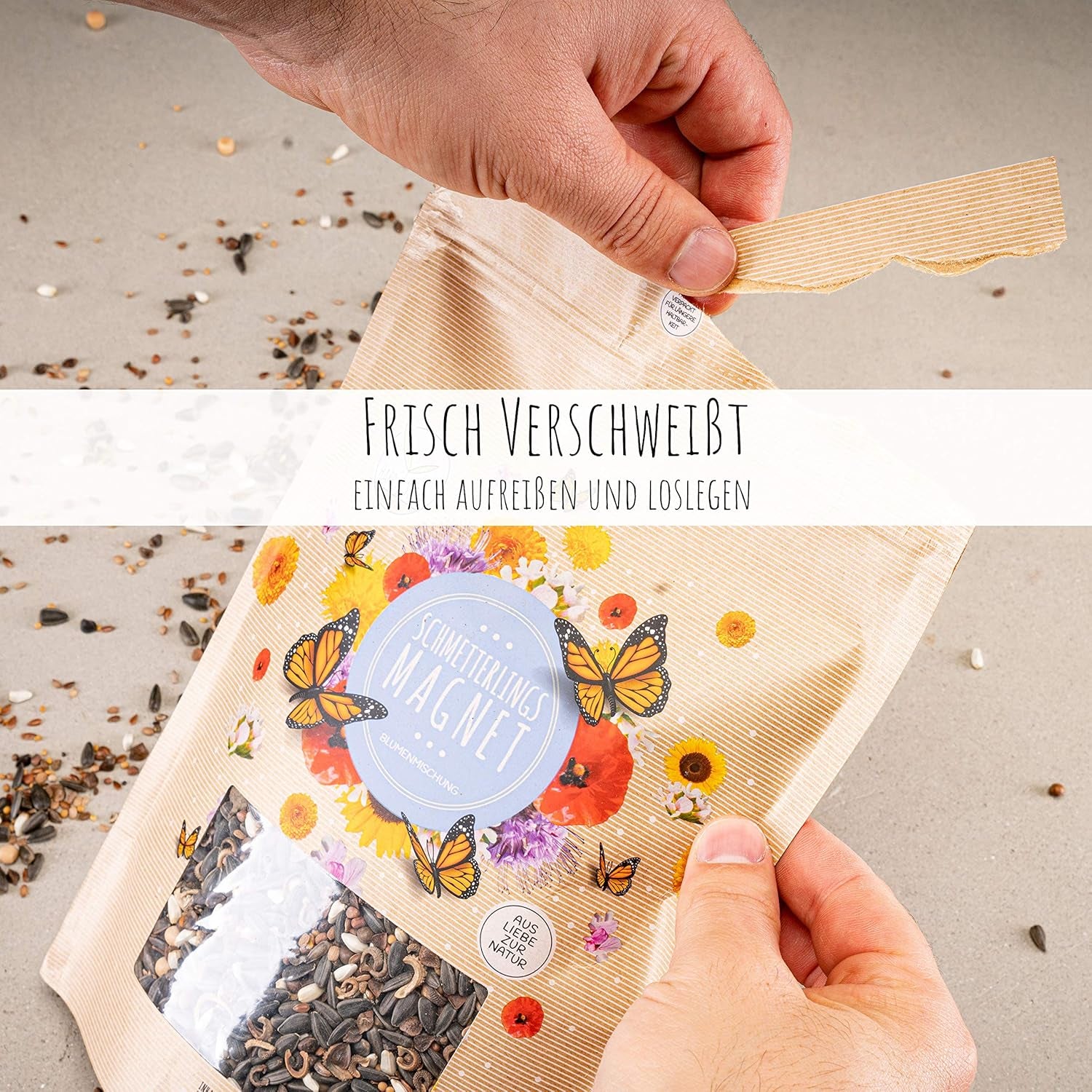 100g Butterfly Seeds for a Colorful Flower Meadow - Colorful and Nectar Rich Wild Flower Seed Mix for Butterflies