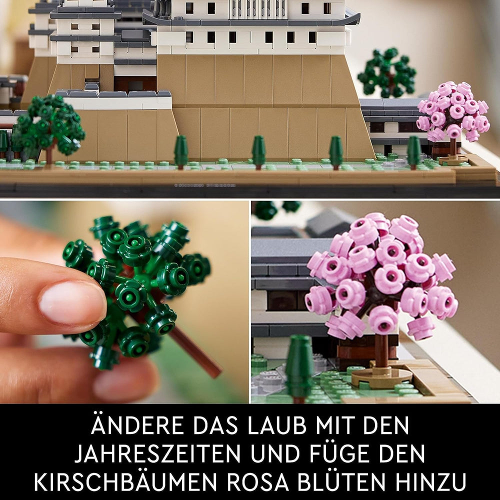LEGO Architecture Himeji Castle, Adult Model Kit, Landmark Collection, Creative Gardening and Japanese Culture Fan Set with Cherry Blossom Tree, Gift for Him and Her 21060 Building Sets Besuche den LEGO-Store