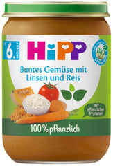 Hipp Organic Colored vegetables with lentils and rice, 190G, 6 packs (6X190G) Mother and Child Naty Shop Default Title