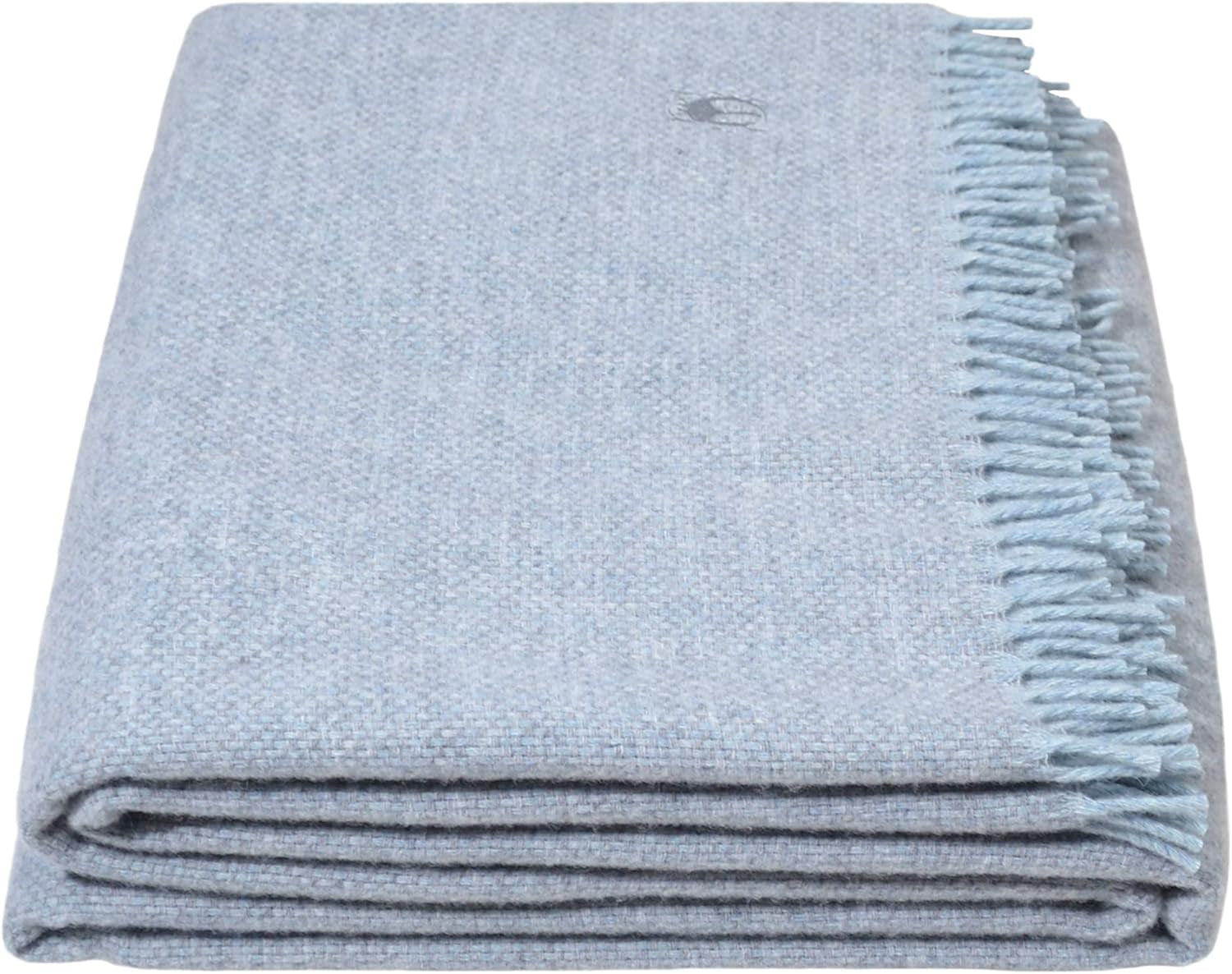 Must Relax Blanket - Wool blanket - High quality new pure wool plaid with fringes - 130X190 Cm - 310 Rose - From "Zoeppritz since 1828" Beds and Covers 'zoeppritz since 1828' 505 powder blue 130X190Cm
