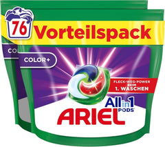 Detergent Ariel PODS All-In-1, 76 washes, color detergent, bright cleaning Laundry Detergents Naty Shop 76 capsules New Model