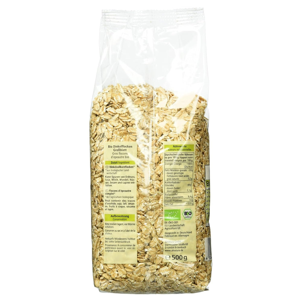 Organic spelled flakes with large flakes, 500g
