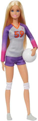 Barbie Made to Move - Volleyball Player Doll with T-shirt and Ball - 22 Joints for Realistic Play, Includes Volleyball and Sportswear, HKT72 Naty Shop Modern Dolls