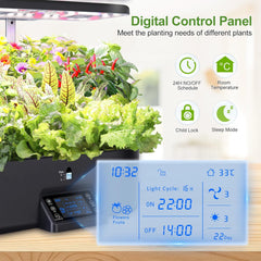 Indoor Hydroponic Grow System with Smart Lighting Schedule Settings, Full Spectrum Grow Light Herb Garden Pots, 17 Capsules, Black