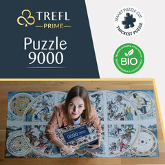 Trefl Prime - Puzzle UFT: Hărți celeste antice - 9000 de piese, puzzle mare cu o hartă celestă antică, cartonul cel mai gros, organic, EKO, divertisment pentru adulți și copii începând cu 12 ani Puzzle Naty Shop