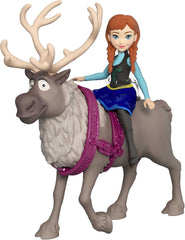 Mattel DISNEY The Ice Queen Anna & Sven Doll and Animal Figure, Inspired by the Animated Characters, Movable Limbs, Detachable Skirt and Cape, for Kids 3 Years and Up, HLX03 Naty Shop Dolls
