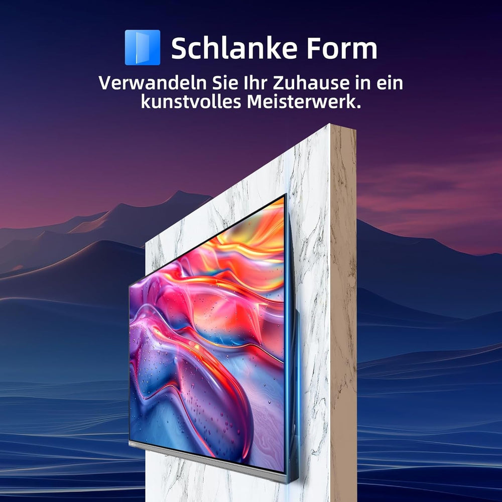 CHIQ 50QA10 Televizor inteligent QLED 4K UHD de 50 de inci cu Google, QLED Pro, DLG 120Hz, MEMC, VRR, ALLM, HDR10, Dolby Audio, 4x HDMI 2.1, gamă largă de culori, carcasă metalică fără ramă, Chromecast, Asistent Google