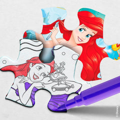 Lisciani - DISNEY Puzzle Ariel - Recreate and color the scenes from your favorite boxes - from 7 years - LARGE PUZZLE with 250 pieces - Encourages dexterity Puzzle Naty Shop