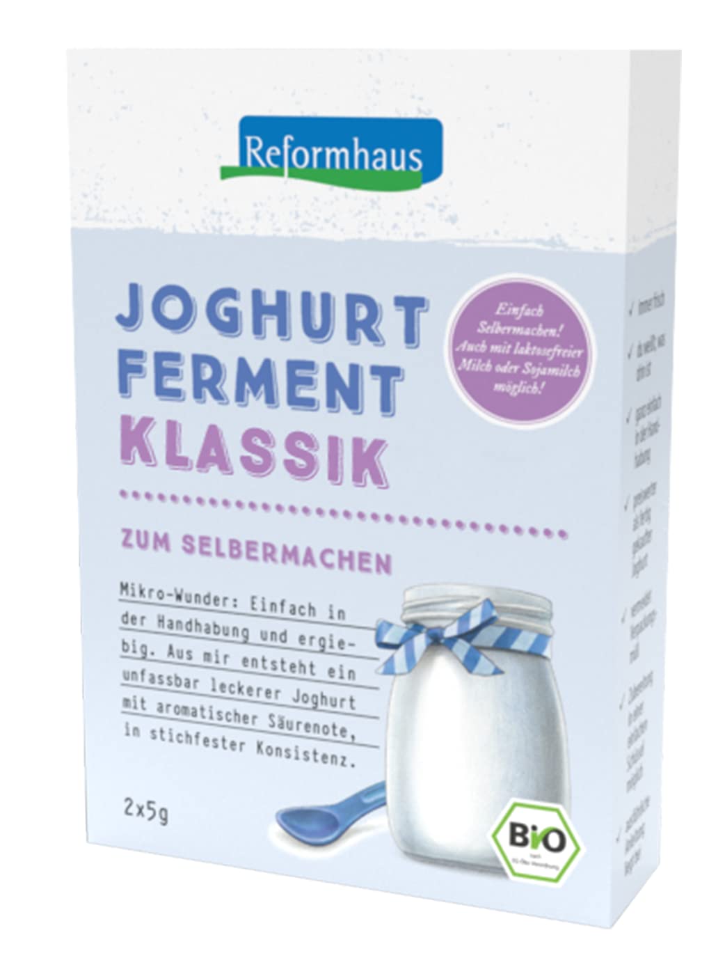 Reformhaus Joghurt Ferment Klassik Bio - Ideal for Yoghurt at Home