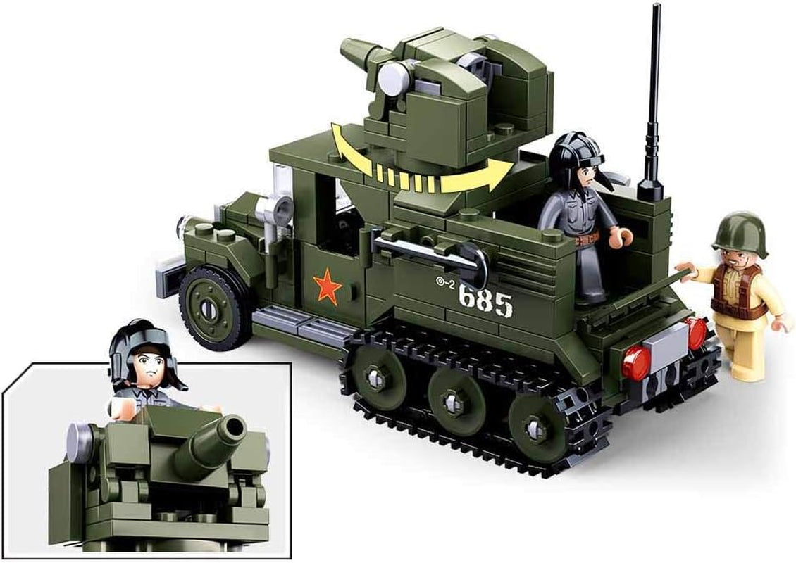 Sluban SL95556, WWII - Alliiertes Halbkettenfahrzeug [M38-B0685], Spielset, Klemmbausteine, Soldaten, mit Spielfigur, Army WWII, Multi Color