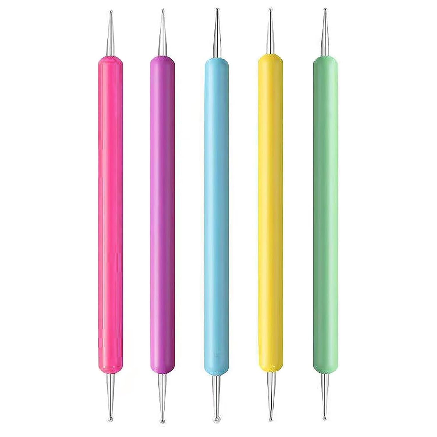 5 Stück Dotting Pen Set, Nagelpunkt-Stift, Dotting Pen Punktierung Stift Marbleizing Werkzeug Nagellack Maniküre Dot Nail Art Set, Marmorier-Werkzeug-Set, Punkte, Nagelkunst, Nagel Nail Werkzeug Set