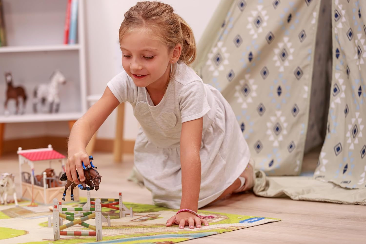 PAPO - Horse figure - Rider Fashion Winter, pasiune pentru călărie, jucărie pentru copii de la 3 ani. Action figures Naty Shop