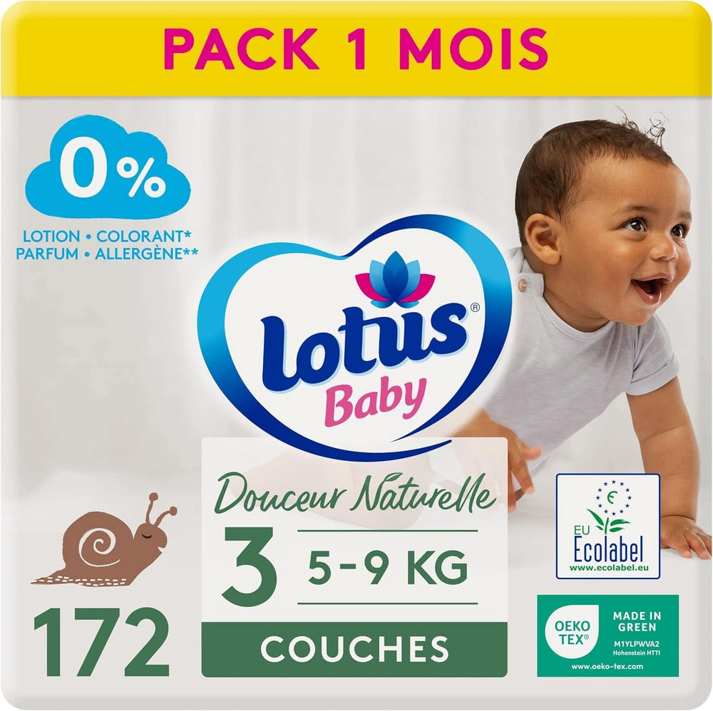Lotus Baby, Douceur Naturelle, diapers, various sizes Mother and Child Naty Shop 3 (172 pcs)