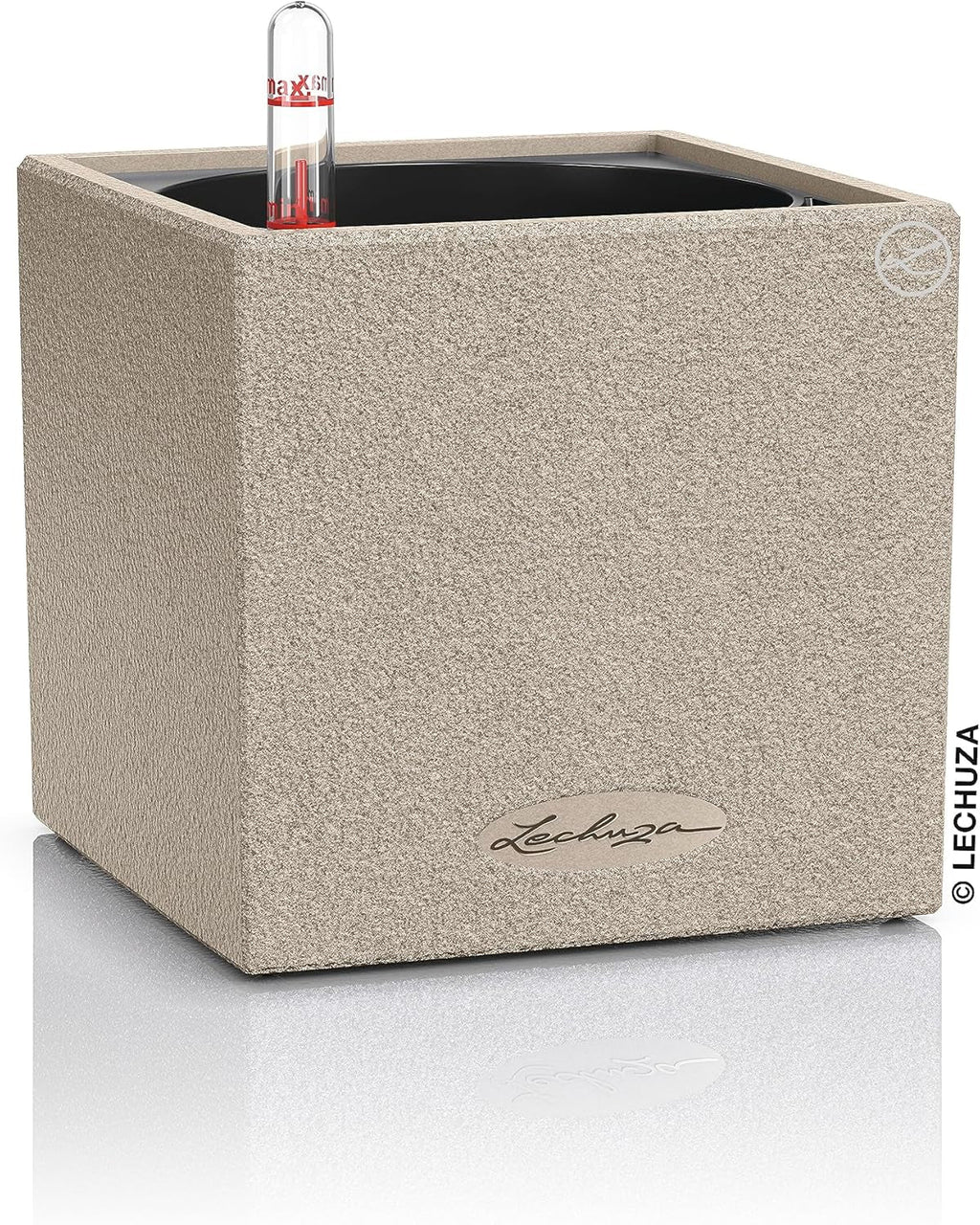 Cub de plante aromatice de înaltă calitate LECHUZA CANTO Stone 14 cu sistem de udare cu bețișor, gri piatră