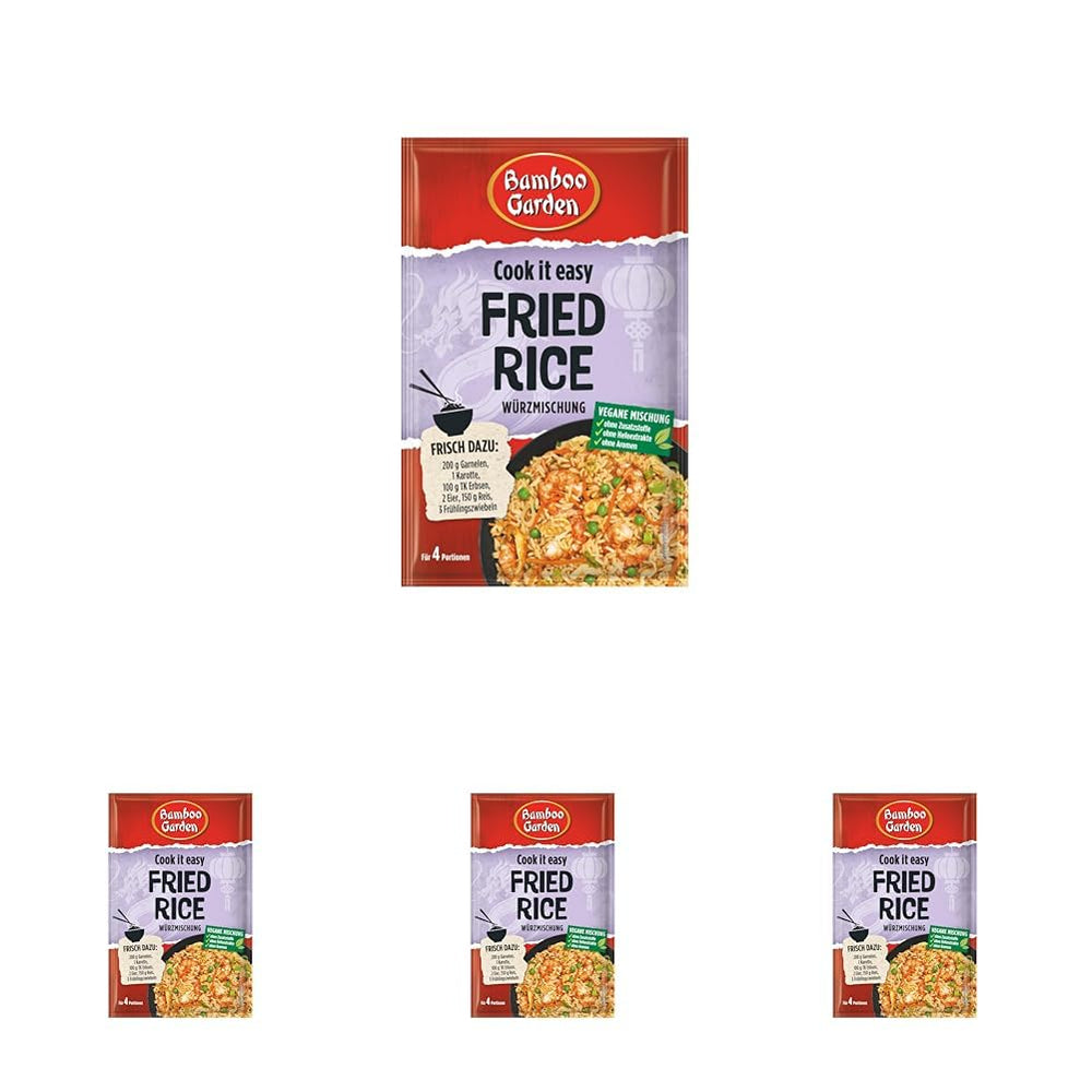 Bamboo Garden - Fried Rice Würzmischung | Gewürz für gebratenen Reis | For 4 portions | Vegan, ohne Hefeextrakte, ohne Aromen | 25 g in Bag
