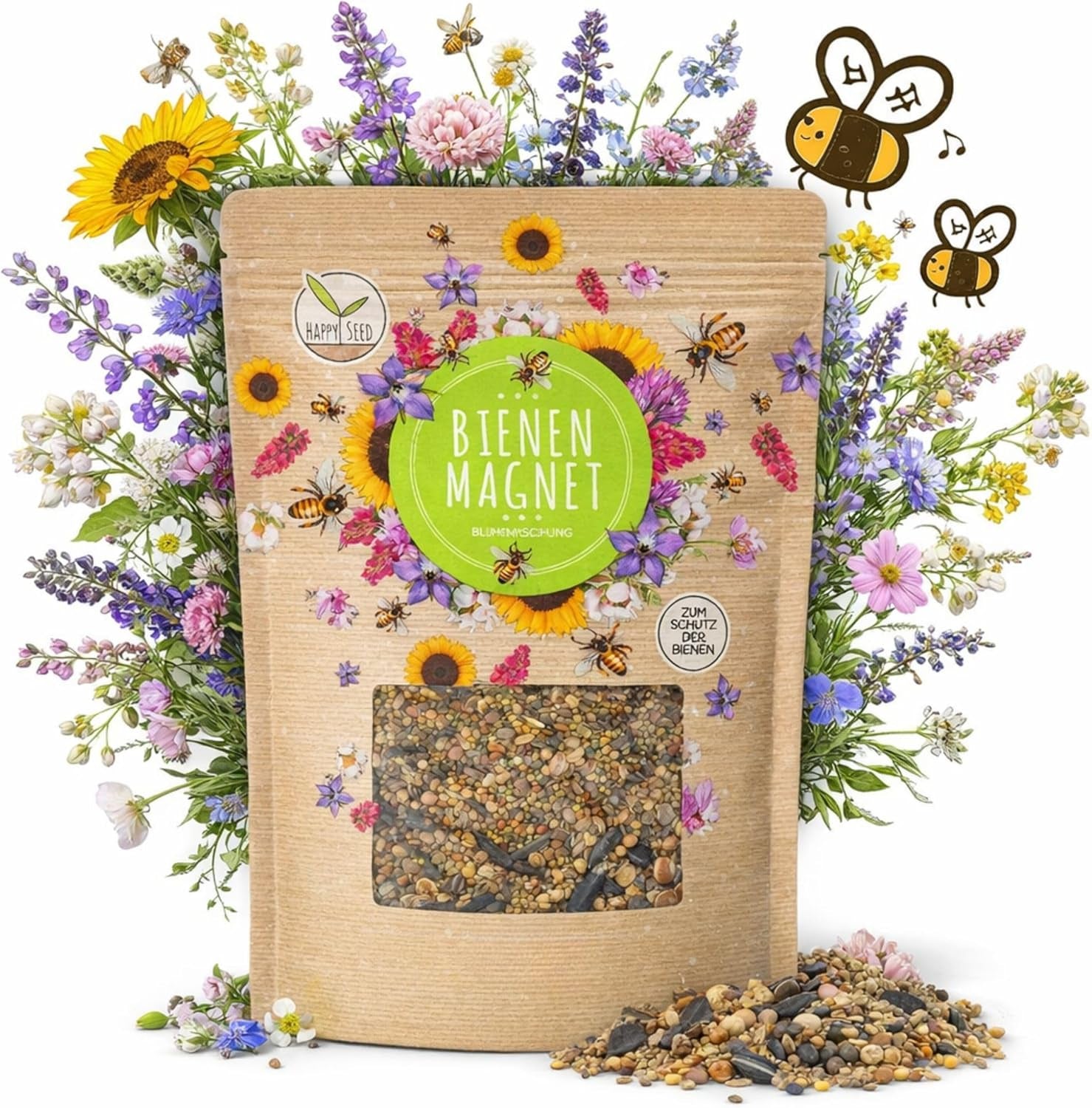 100g Wildflower Seeds for a Colorful Bee Pasture - Vibrant and Nectar Rich Wildflower Seed Blend for Bees and Butterflies (Includes FREE eBook)