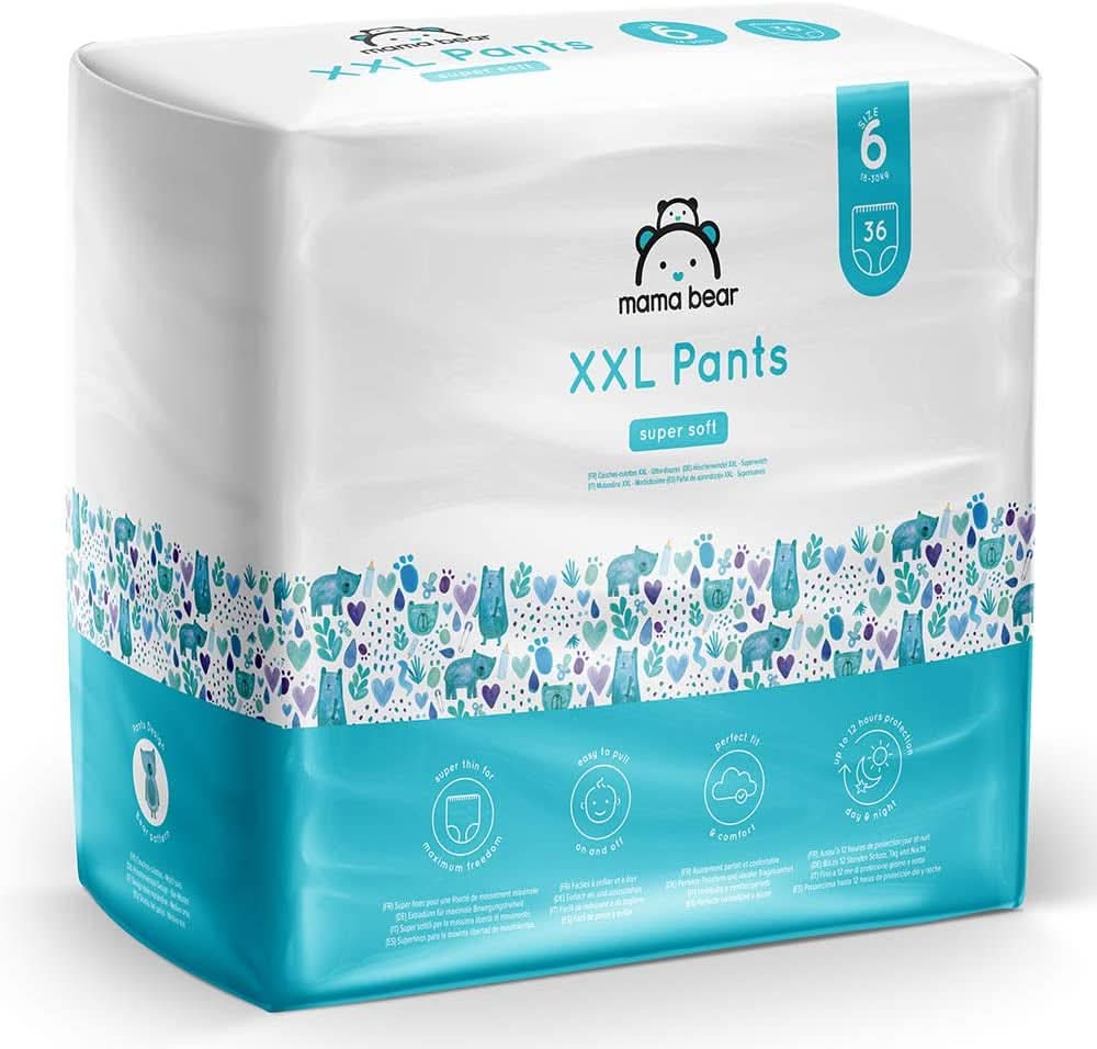 Mama Bear Panty scutece XXL mărimea 6 (18-30 kg), 72 de bucăți (2 pachete de 36) Mama si Copilul Naty Shop
