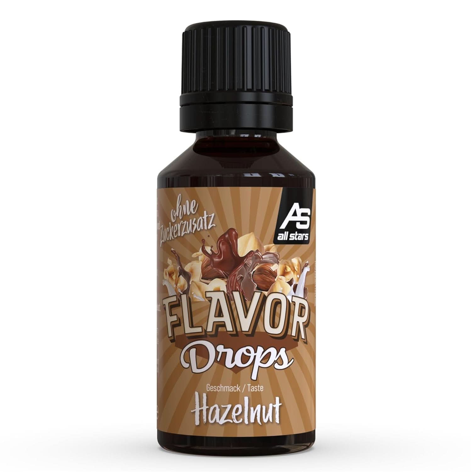 ALL STARS Flavor Drops, Flavored drops without added sugar and without calories - Sweetness and flavor for food, 30 ml Sweeteners Naty Shop Hazelnut 30 ml