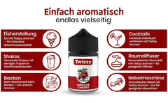 Twizzy Cherry food flavor - 60 ml - Intense flavor - Ideal for baking Aromas Naty Shop