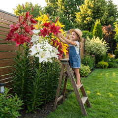 Collection of Giant Lily Bulbs (15 Flower Bulbs), 5 Fragrant Varieties, 5 of Each Color, Dutch Hardy Perennial Mix for the Garden (Large Bulbs, Seedless)