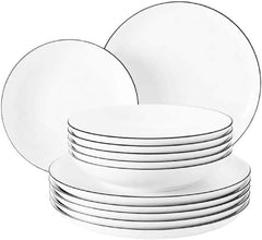 Seltmann Weiden - Lido Black Line - set de veselă 36 piese - porțelan (inclusiv 6 căni de cafea)