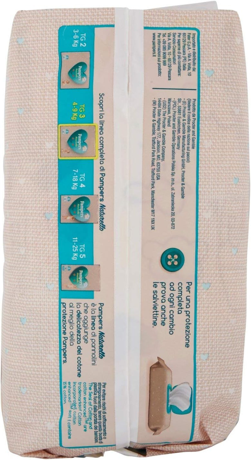 Pampers Naturello Midi, 22 diapers, size 3 (4-9 kg)