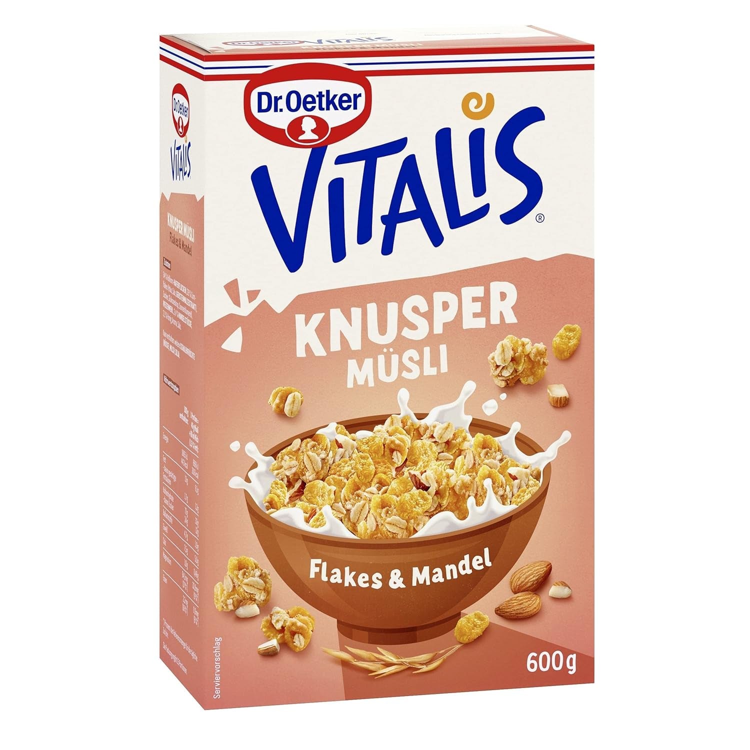 Dr. Oetker Vitalis Crunchy Flakes: Crunchy muesli with corn flakes and almond pieces, pack of 5 (5 x 600g)