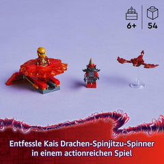 LEGO NINJAGO Kai's Dragon Spinjitzu Spinner - Action Ninja Toy with 2 Minifigures - Small Playset for Kids - Gift Idea for Boys and Girls 6 Years and Up 71823 Building Sets Besuche den LEGO-Store
