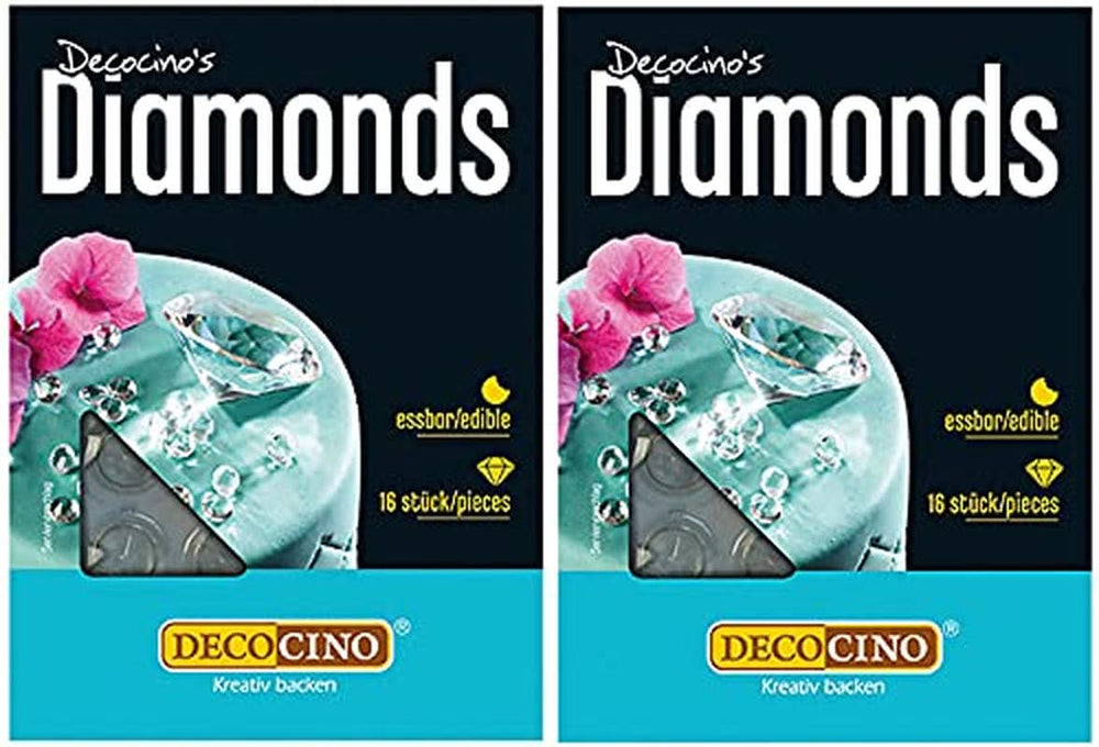 Decocino edible diamonds, 2 x 16 pieces Sprinkles Naty Shop