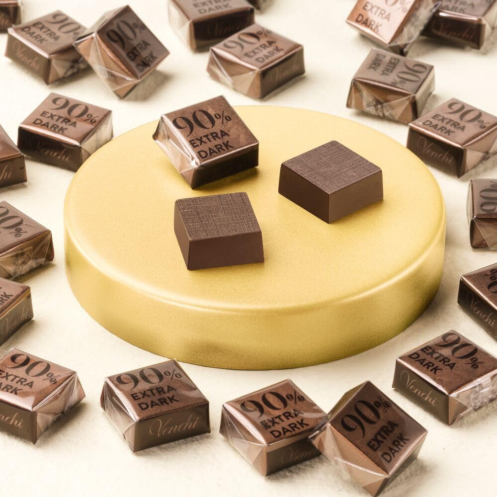 Venchi - Extra Bitter Cubes 90%, 1 kg - Chocolate with Coffee - Gluten Free - Vegan