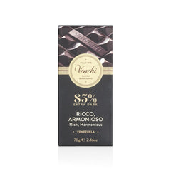 Venchi - Chocolate bar 85%, 70g - With crunchy roasted cocoa beans - Gluten free - Vegan