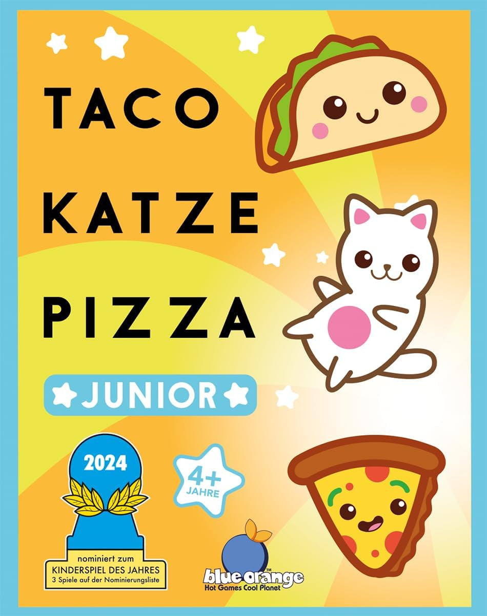 Blue Orange, Taco Cat Pizza Junior, Kids Game, Card Game, Kids Game of the Year 2024 Nominee, 2-6 Players, Ages 4+, 5 Minutes, German