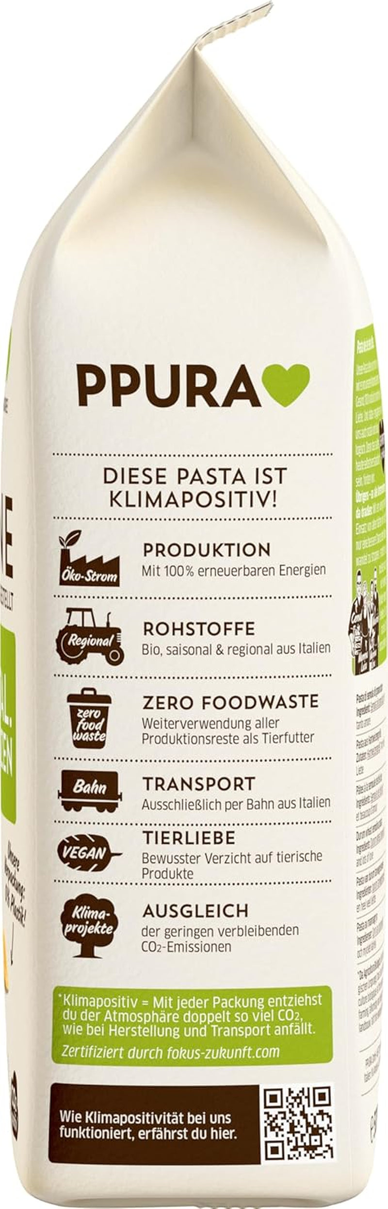 PPURA Organic Durum Wheat Penne Pasta 500g, 100% natural tubular pasta, Made in Italy - Italian pasta without additives, colorings or preservatives