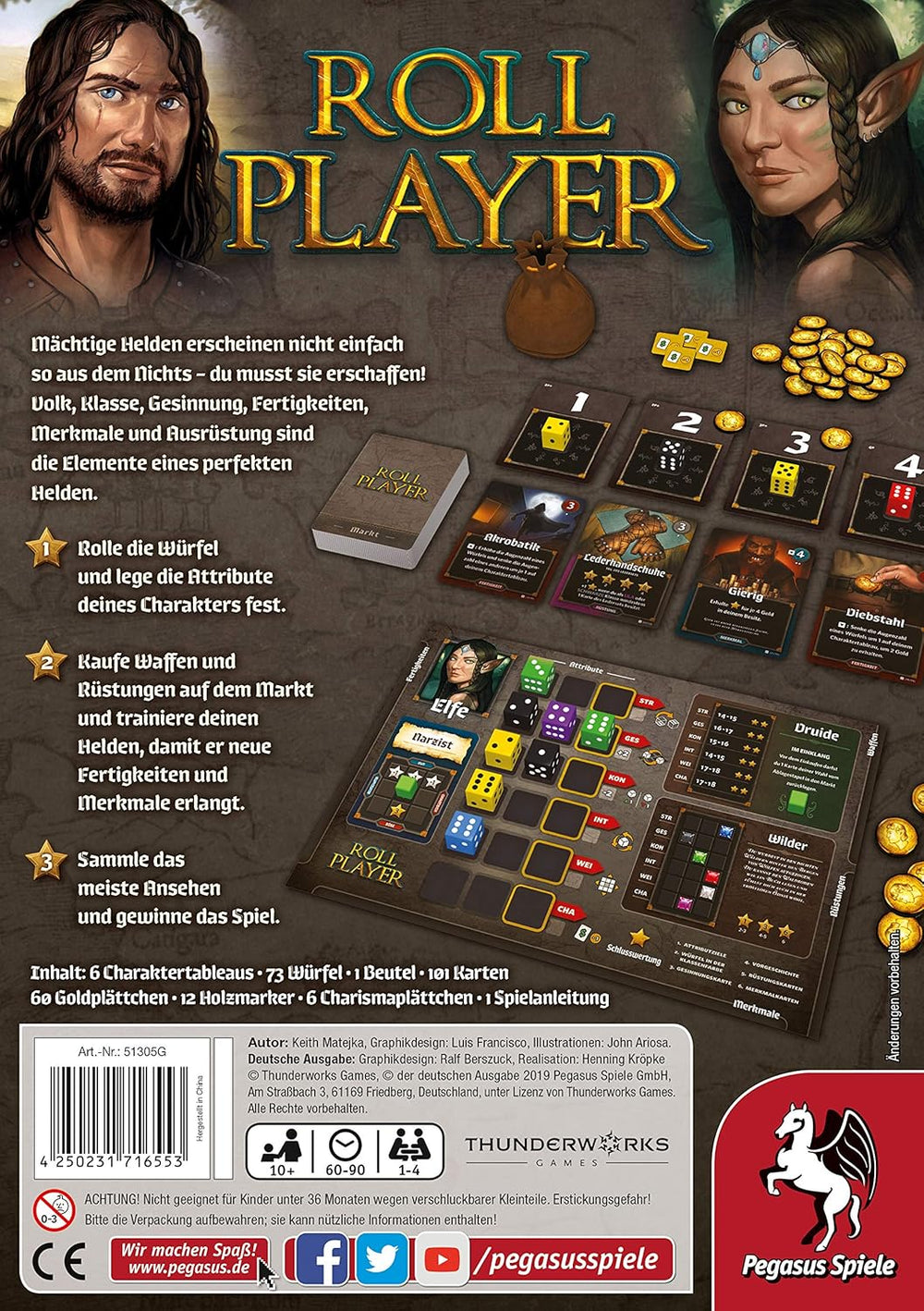 Pegasus Spiele 51305G - Roll Player (German Edition), Colored