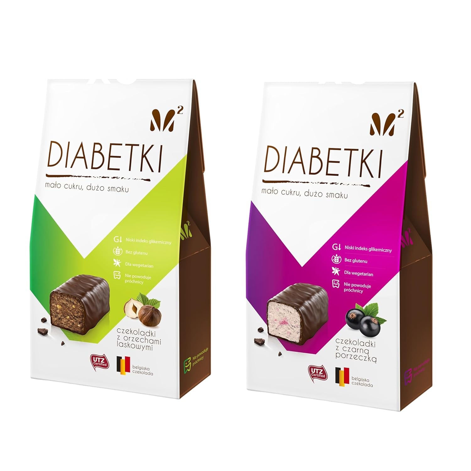 DIABETKI hazelnut pralines, sugar-free chocolate, delicious sweets for conscious and diabetic consumers, gluten-free and vegetarian snacks 100g