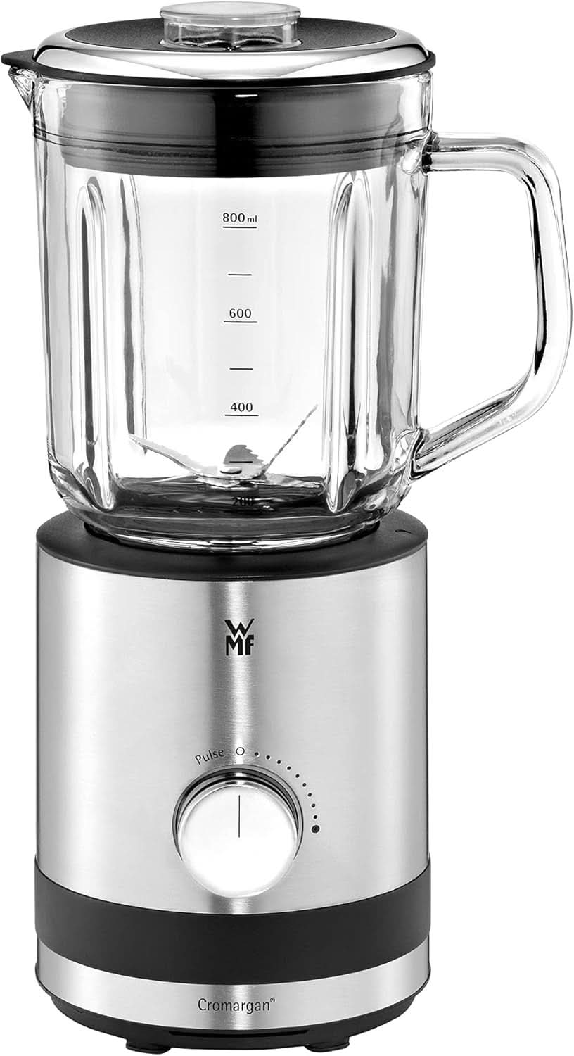 WMF Küchenminis Kompaktmixer, Mini Standmixer, 400 Watt, Standmixer Klein, Glasbehälter 0.8 L, Pulsstufe, Cromargan Matt Kitchen Naty Shop