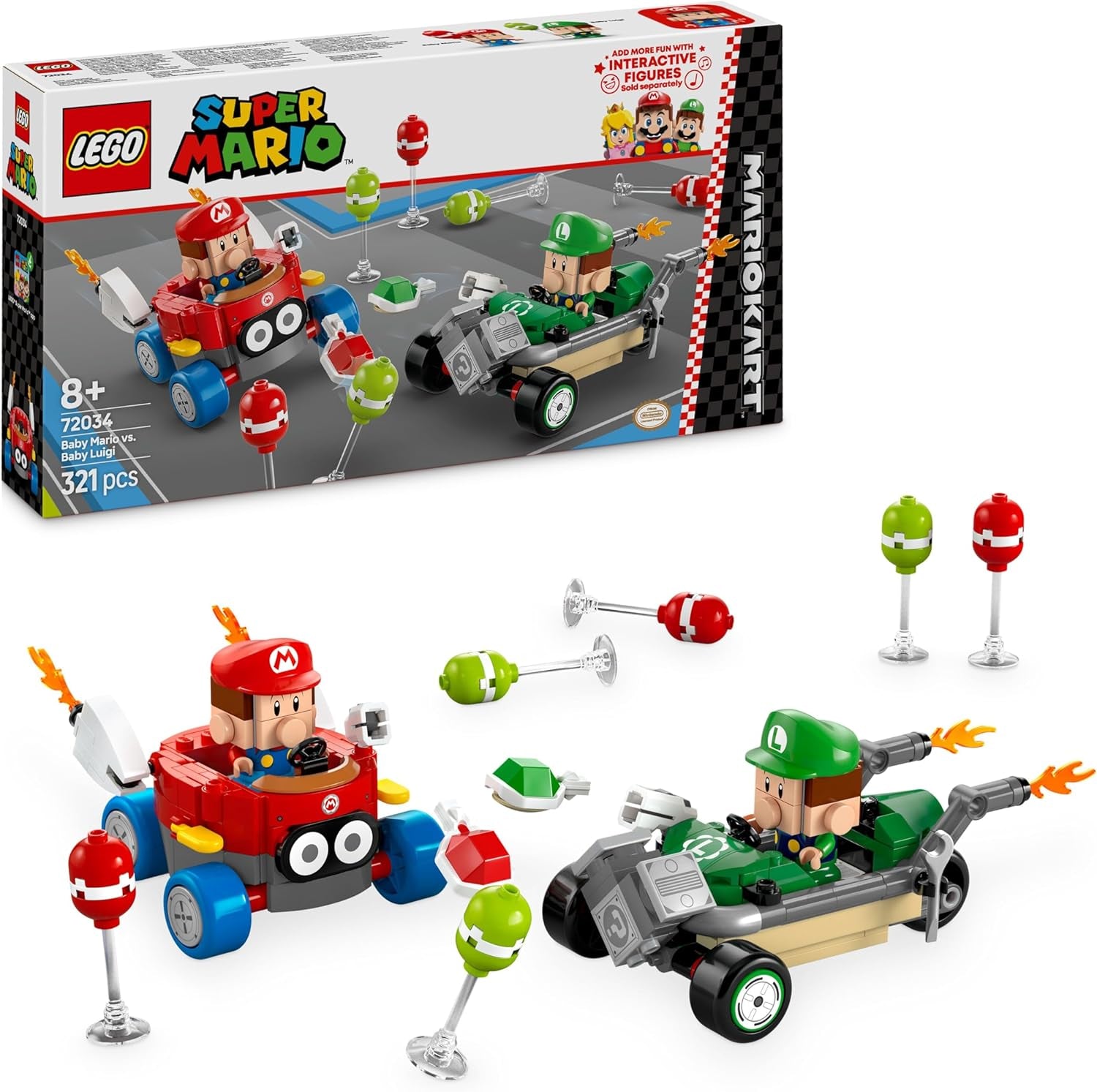 LEGO Super Mario: Mario Kart – Toad's Garage Set, Nintendo Mechanic Toy with 2 Blue Toad Character Figures for Independent Play, Birthday Gift for Boys, Girls and Gamers Aged 8 Plus 72035