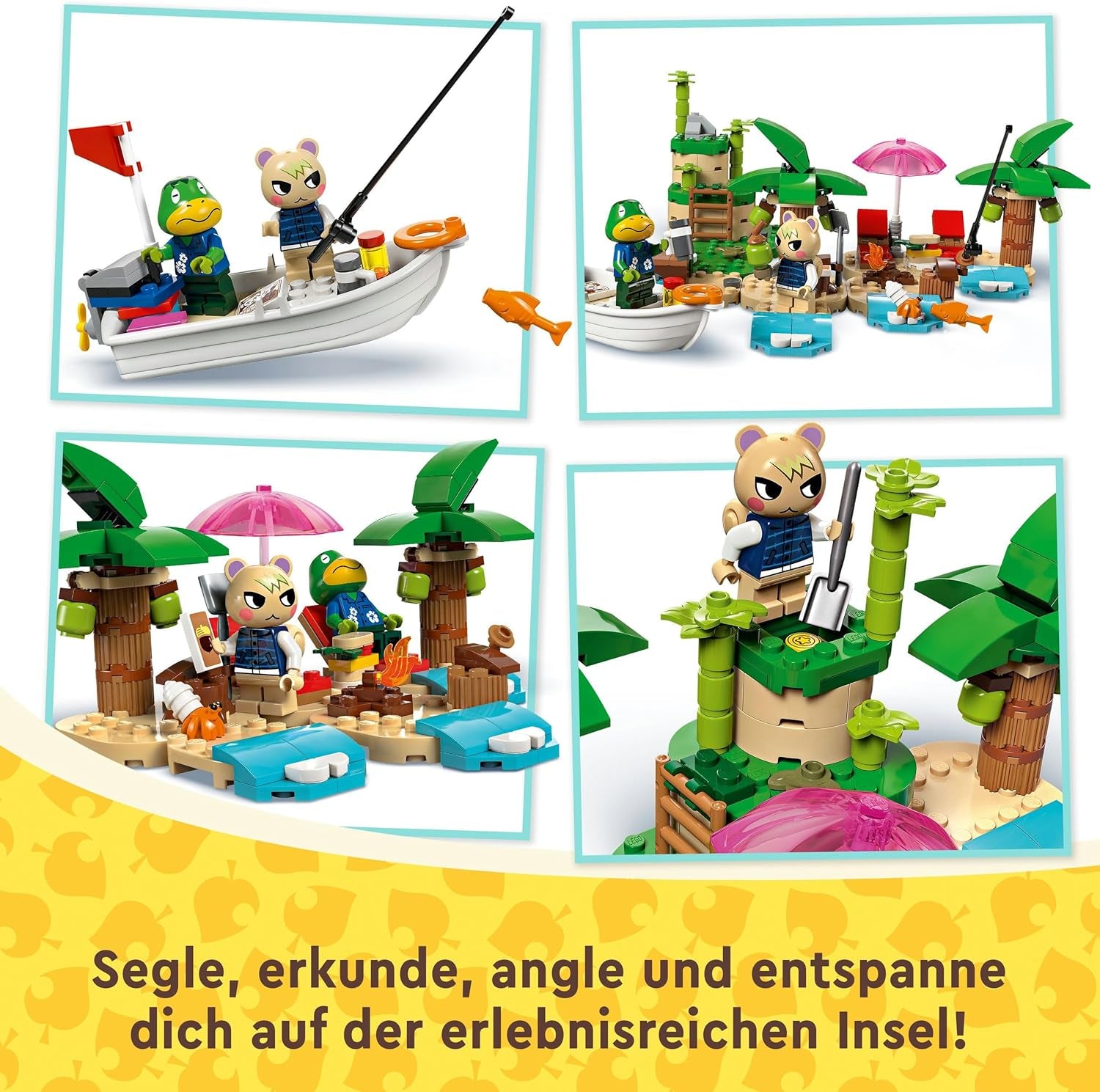 LEGO Animal Crossing Käptens Island Boat Tour, creative toy for children with 2 minifigures from the video game series including Huschke, gift for girls and boys from 6 years old 77048 Building sets Besuche den LEGO-Store