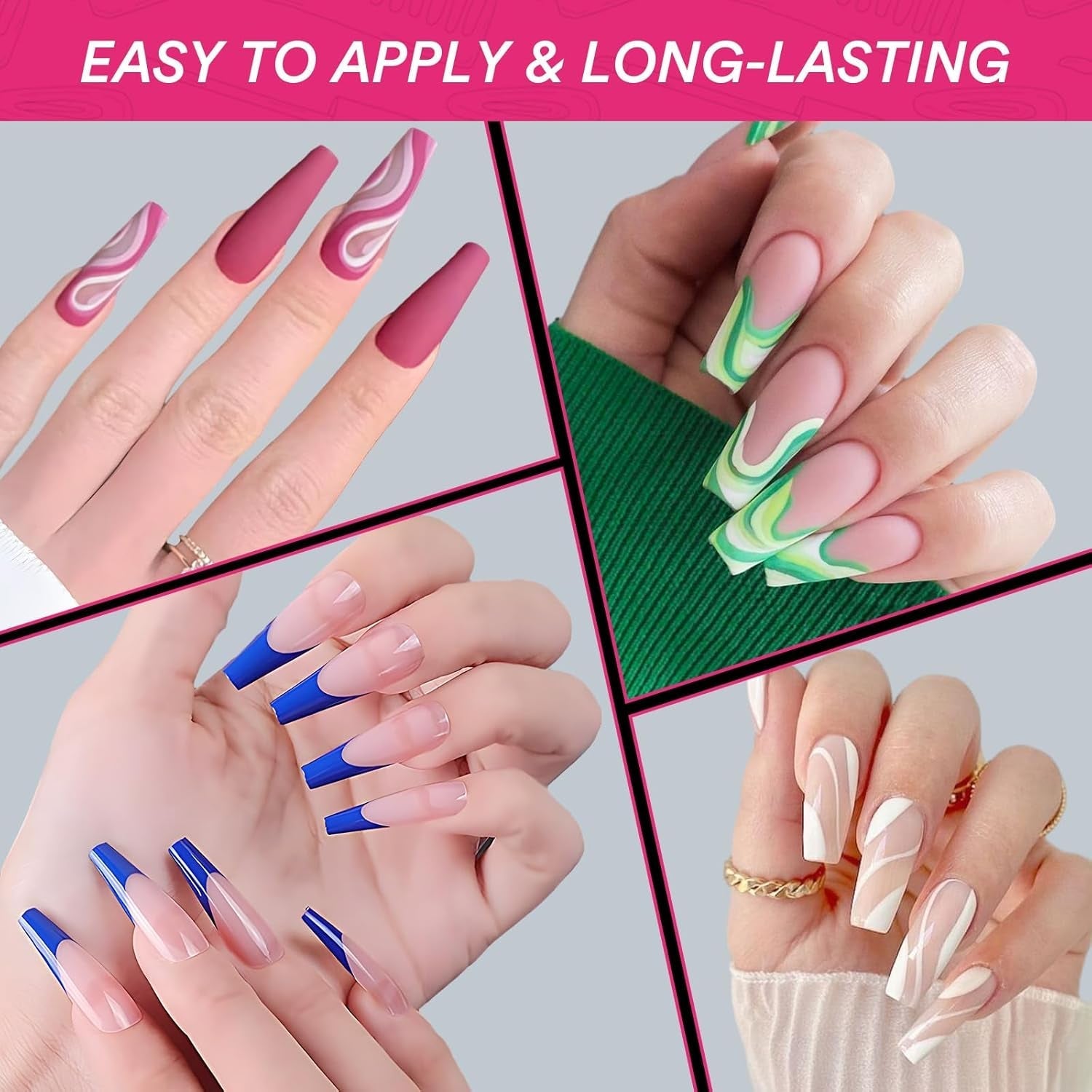 Alyvisun Tips Unghii Balet, 500 Bucăți Tips Unghii Acrilice Cu Acoperire Completă cu 240 Bucăți Set de Autocolante pentru Unghii, 10 Dimensiuni Tips Transparent pentru Unghii cu Gel Tips Unghii cu Gel Moale Tips Unghii Balerina