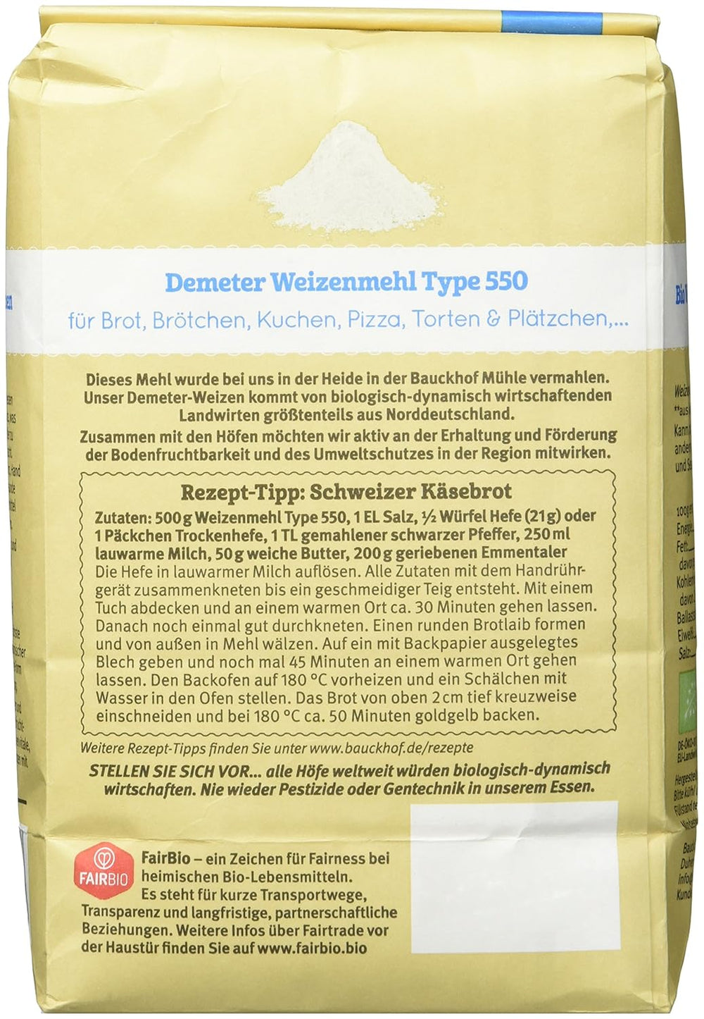 Wheat flour Hof type 550 Demeter, 1 kg