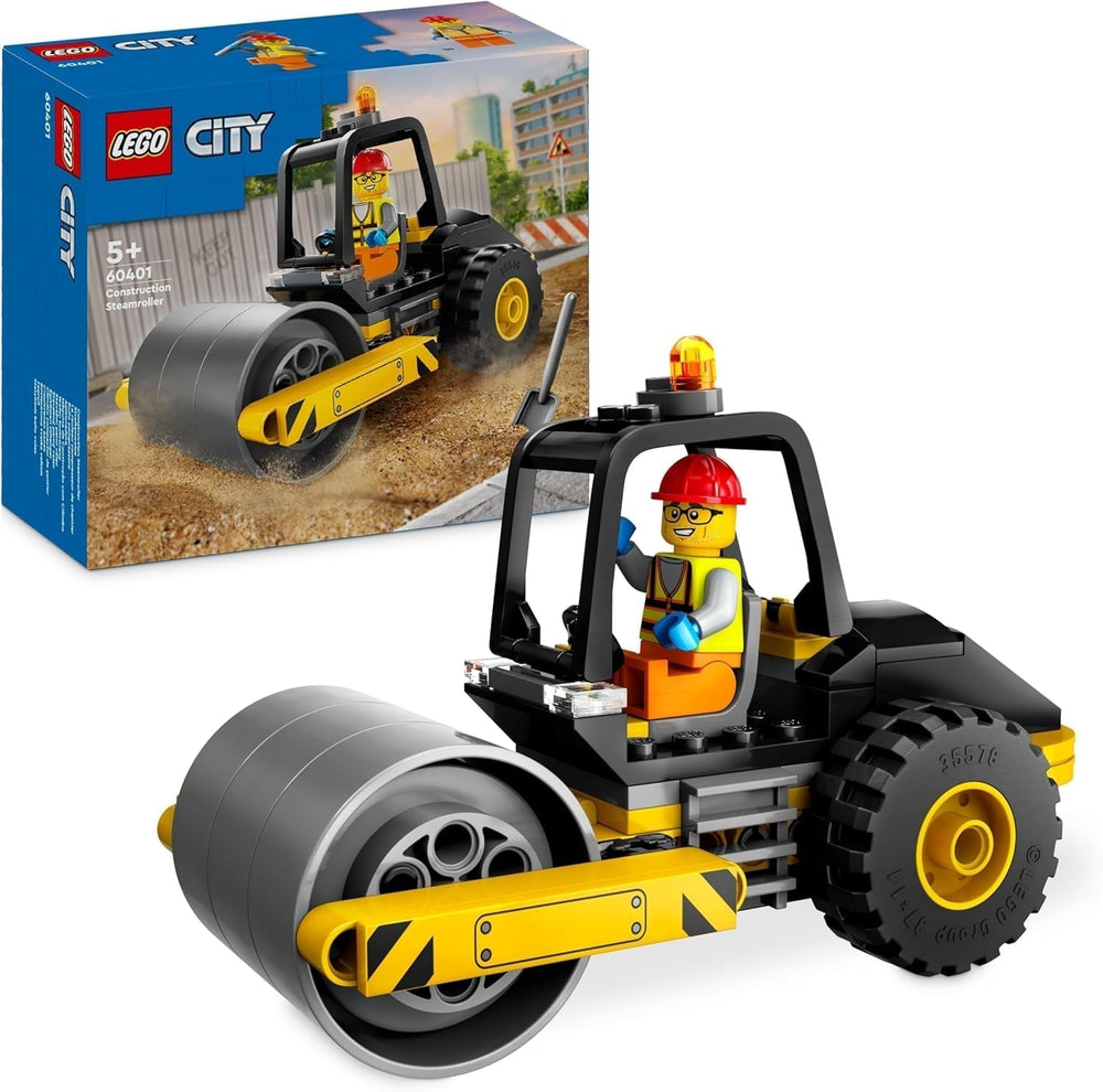 LEGO City Road Roller Construction Vehicle for 5 Years Old Kids Steam Roller Toy with Construction Worker Minifigure Imaginative Play Experience for Boys and Girls Small Fun Gift 60401 Building Sets Beuche den LEGO-Store Single