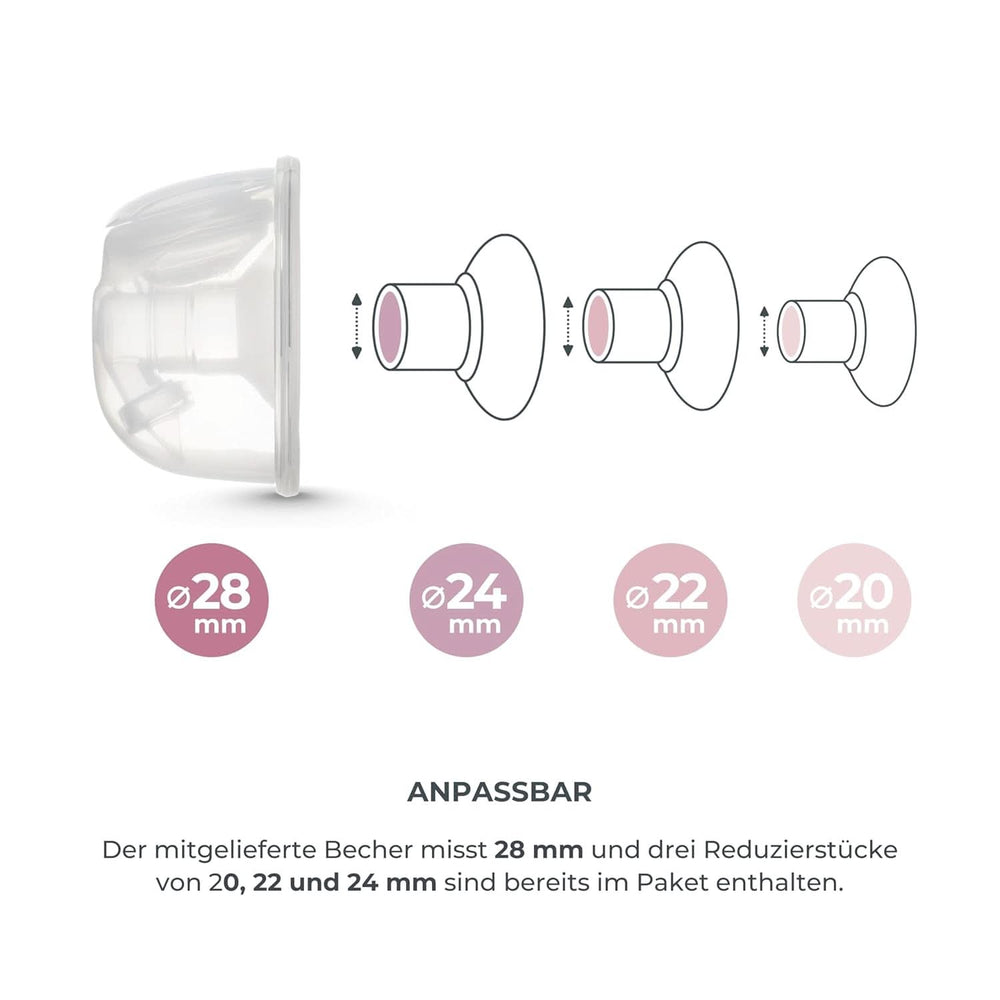 Nuvita Materno Smart Wear 1287W - Hands-free portable electric breast pump - 3-phase technology, customizable, portable, double breast pump conversion kit available Accessories Food and Breastfeeding Bebe Naty Shop