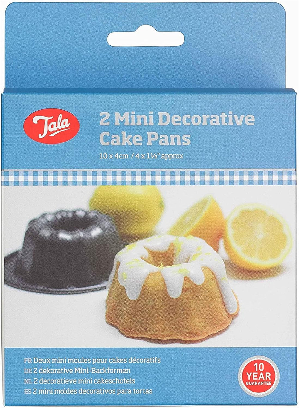Tala Mini-Kuchenformen, Dekorativ, Antihaftend, Gugelhupf-Form, Gleichmäßige Hitzeverteilung, Gerillte Form, Karbonstahl, Breite, Flache Griffe, Spülmaschinen Und Gefrierschrankfest, 2 Stück Molds and trays for baking Naty Shop Mini-Dekoration
