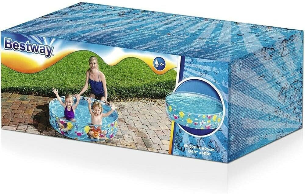 Children's pool Bestway FillN Fun, Sparking Sea, 122 x 25 cm, BW55028, Multicolor, 122 x 122 x 25 cm